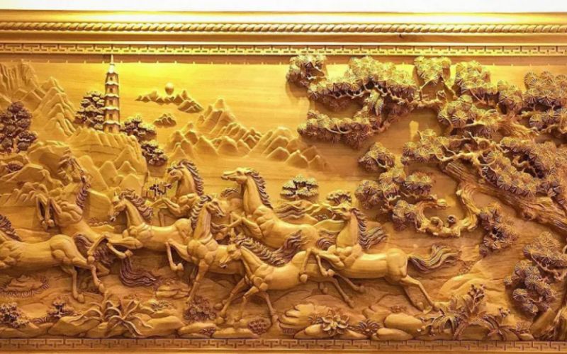 Tranh phù điêu gỗ