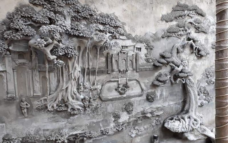 Tranh phù điêu xi măng
