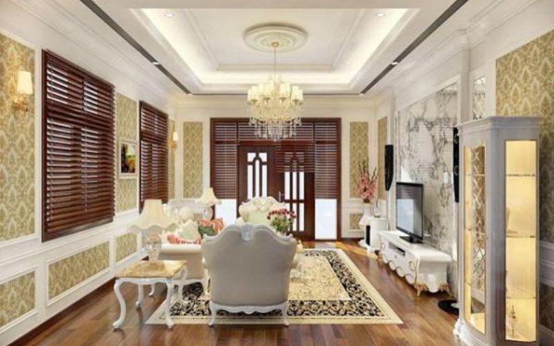 Trần thạch cao kết hợp đèn cho phòng khách