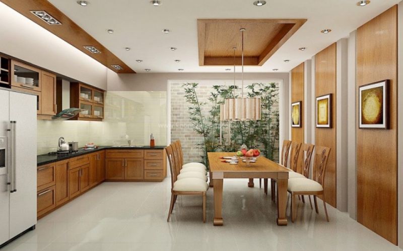 Trần thạch cao giật cấp phòng bếp