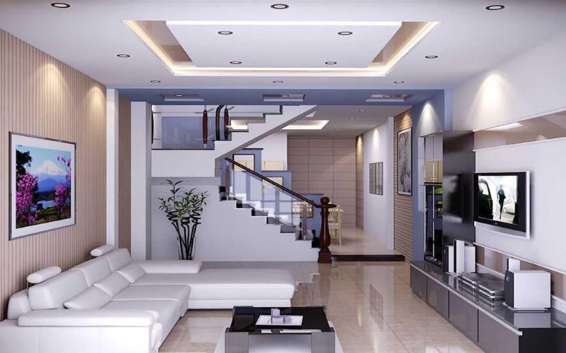 Trần thạch cao được sử dụng nhiều khi thiết kế phòng khách