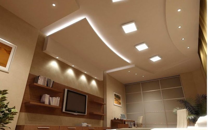 Đèn led được ưa chuộng lắp đặt cùng trần thạch cao
