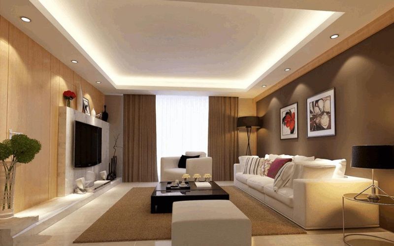 Tường thạch cao kết hợp với trần tạo tính đồng nhất